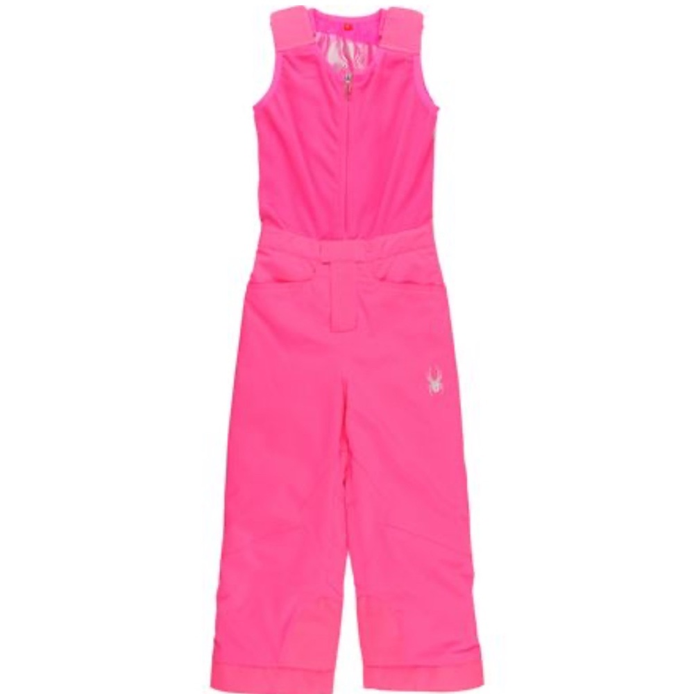 Spyder Girls Pink Insulated Ski Bib Snow Pants Size 4 Small-to-Tall